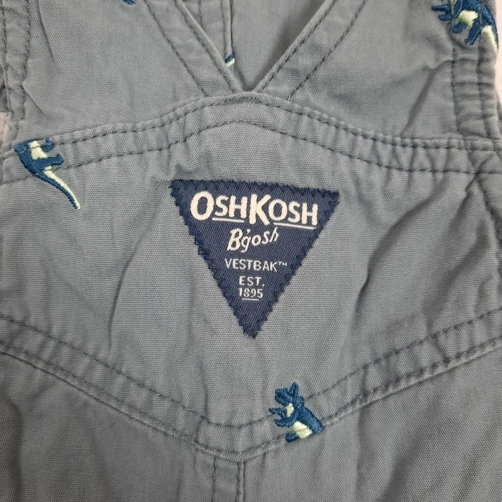 Oshkosh B'Gosh Vestback Carpenter Overalls Embroidered Dinosaurs 18 Months Boys‎